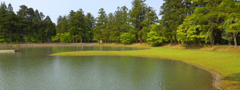 Photo of pond witl real estate link